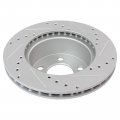 Brake Pads And Coated Rotors Set Front With Drilled Slotted Semi-metallic All-weather Mechanics Choice For 1990-1992 Jeep
