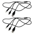2024 New 2 Pakcs Usb To Dc 5 5mm Power Charger Cable 2-in-1 Gaming Fit For Psp 2000 3000 By Goodicare