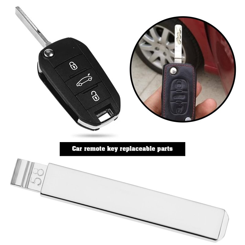 10pcs Car Remote Flip Key Blades Va2 Va6 Uncut Smart Blank Blade Vehicle Emergency Spare Automotive Accessories