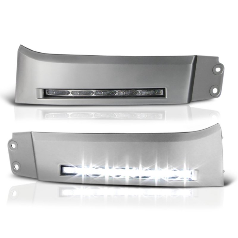 Led Strip Drl Front Bumper Light Driving Lamp Silver Panel For 2007-2013 Toyota Tundra 2008-2017 Sequoia Power Switch Universal
