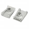 Uxcell Fit M6 Screw 65mn Spring Steel U Clip Nut Silver Tone 25mm X 16mm 20pcs