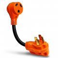 30a To 50a Rv Power Adapter Cord Nema Tt 30r Female 14 50p Male Dogbone Style Ez Grip With Led Indicator Etl Approved 10 3 Stw 