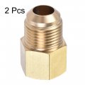 Uxcell Brass Pipe Fitting 1 2 Sae Flare Male 3 8 Female Thread Tubing Adapter Connector For Air Conditioner Refrigeration 2pcs