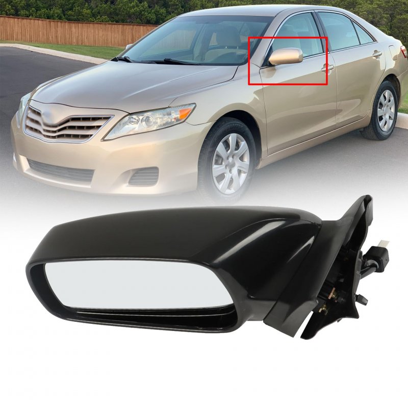 Power Door Side Mirror Left Driver Gloss Black Replacement For 2007-2011 Camry Hybrid 8794006924 To1320215