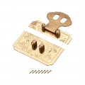 Uxcell Wood Case Box Rectangle Hasp 65x52mm Closure Brass Antique Latches Yellow