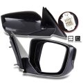 Black Passenger Side View Mirror Smooth With Power Adjustment Manual Fold Non-heated Compatible For 2008-2012 Honda Accord