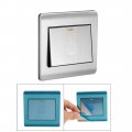 Uxcell Doorbell Push Button Switch Wall Mounted Resettable Square Silver Tone Ac 250v 16a Stainless Steel Panel 86mmx86mm