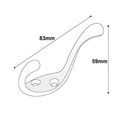 5 Pack Rok Hardware Heavy Duty Dual Home Closet Wall Towel Coat Hook 3-1 2 Brushed Chrome Rokch101bch