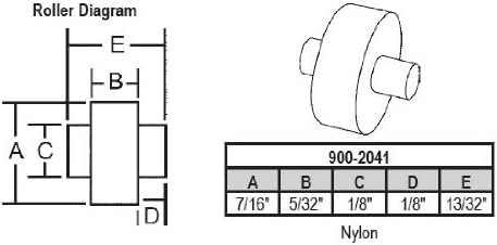 Sliding Window Replacement Roller Nylon Wheel With Fixed Axle 7 16 Diameter Package
