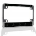 Fastasticdeals Metal Insert Bike License Plate Frame Calf Roping Outline Weatherproof Motorcycle Accessories Chrome 4 Holes 