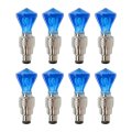 8 Pcs 2025 Upgraded Gem Shape Bicycles Valve Lights Bike Accessories Wheel Spokes Tire Cycling Led Light Batteries Tyre Caps