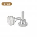 Uxcell M5x16mm Knurled Thumb Screws 5pcs 304 Stainless Steel Flat Head Bolts With Shoulder Grip Knobs Fasteners