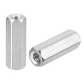 M6 X 1-pitch 35mm Length Coupling Nuts 8pcs 304 Stainless Steel Metric Hex Rod 