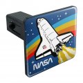 Nasa Logo Over Space Shuttle With Rainbow Tow Trailer Hitch Cover Plug Insert