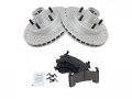 Front Ceramic Brake Pads And Cross Drilled Slotted Rotor Kit Performance Type Compatible With 1982-1995 Chevy S10 Rwd 2 2l 