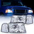 Nilight Headlight Assembly For 2001 2002 2003 2004 2005 2006 2007 2008 2009 2010 2011 Ford Ranger Replacement Headlamp Chrome 