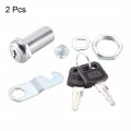 Uxcell Cam Lock 1-1 2 Cylinder Long Cabinet Locks With No 1 Fits On 1-3 8 Max Thick Panel Keyed Different 2pcs