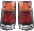 Evan-fischer Tail Light Assembly For 1991-1997 Isuzu Rodeo Black Trim Set Of 2 Passenger And Driver Side 