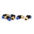 G1 4 Male Thread 90 Degree Pneumatic Quick Fitting Couplers 5pcs For 6mm Dia Pipe 