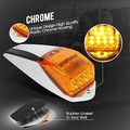 Partsam 5x Amber Yellow 17 Led Cab Marker Top Clearance Roof Running Lights W Chrome Base For Truck Trailer Peterbilt Kenworth
