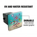 Coral Fish Ocean Bottom Garden Shells Diving Tow Trailer Hitch Cover Plug For 2 In Receivers Black Abs Plastic With Uv