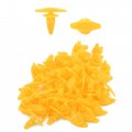 Uxcell Yellow Plastic Push In Type Rivets Fastener Clips Door Retainer 6 5mm Hole 50pcs