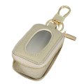 Car Key Fob Case Universal Holder Leather Keychain Pouch For Smart Remote Fobs With Lanyard And Zipper Closure Secure Storage