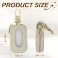 Car Key Fob Case Universal Holder Leather Keychain Pouch For Smart Remote Fobs With Lanyard And Zipper Closure Secure Storage