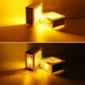Partsam 2pcs Square Double Face Led Turn Signal Lights Parking Clear Lens Amber Amber 39 Pedestal Fender Stud Mount Dual For