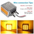 Partsam 2pcs Square Double Face Led Turn Signal Lights Parking Clear Lens Amber Amber 39 Pedestal Fender Stud Mount Dual For