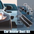 X Autohaux 1 Set 60mm Car Heater Duct Kit With Outlet Connector Air Vent Hose Clips Black Suit T Pipe