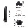 X Autohaux 1 Set 60mm Car Heater Duct Kit With Outlet Connector Air Vent Hose Clips Black Suit T Pipe