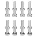M10 X 55mm Hex Head Screws Bolts Nuts Flat Lock Washers Kits 304 Stainless Steel Fully Thread Hexagon 8 Sets 