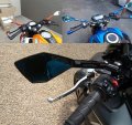 Dartsz For Suzuki Gsx750 Gsxs750 Gsxs1000 2015-2022 Motorcycle Cnc Aluminum Rearview Mirrors Universal Blue Anti-glare Glass