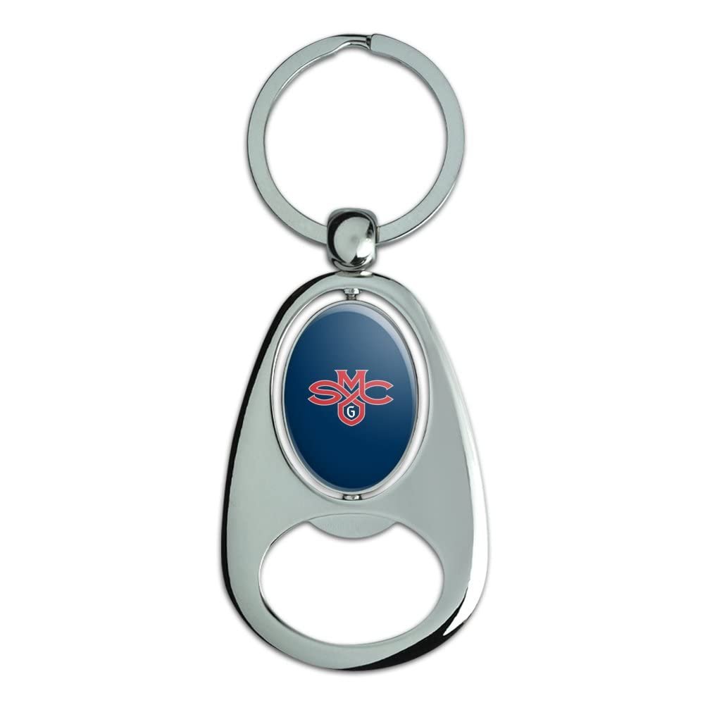 Graphics More Saint Mary S College Primary Logo Keychain Chrome Metal Spinning Oval Bottle Opener