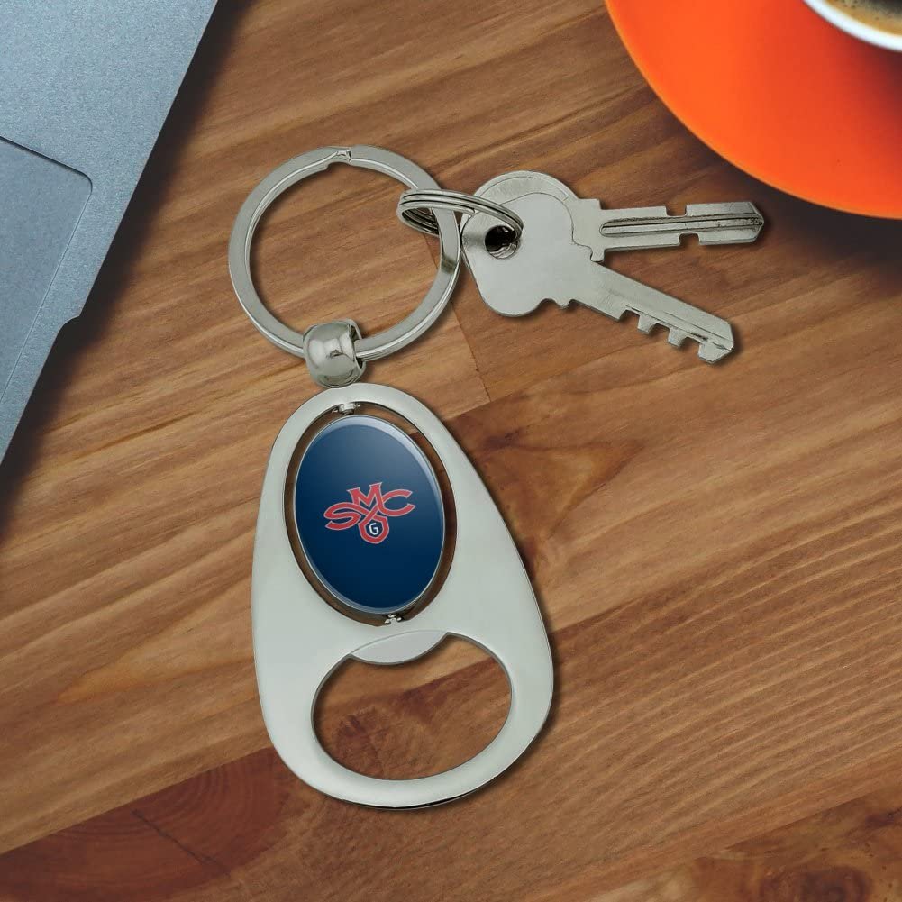 Graphics More Saint Mary S College Primary Logo Keychain Chrome Metal Spinning Oval Bottle Opener