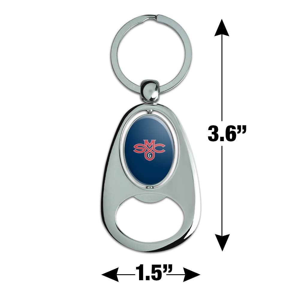 Graphics More Saint Mary S College Primary Logo Keychain Chrome Metal Spinning Oval Bottle Opener
