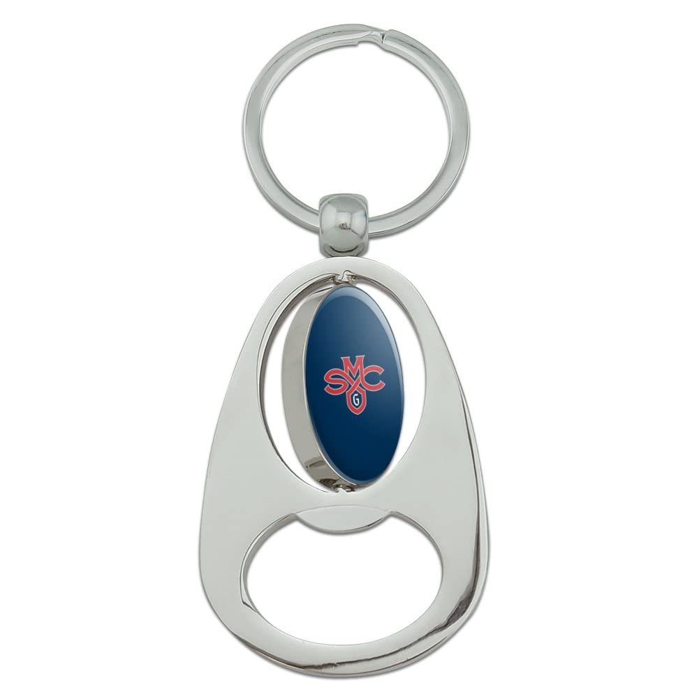 Graphics More Saint Mary S College Primary Logo Keychain Chrome Metal Spinning Oval Bottle Opener