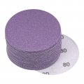 Uxcell 30pcs 3-inch Purple Sanding Discs 80 Grits Hook And Loop Professional Aluminum Oxide Sand Paper Wet Dry Polish For Wood