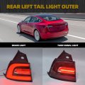 Dasbecan 3pin Left Tail Light Assembly For 2017-2023 Tesla Model 3 Rear Driver Side Brake Outer Led Lamp Replaces 1077397-00-g