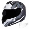 Triangle Full Face Motorcycle Helmets Street Bike Helmet For Men With Extra Clear Visor Dot Approved Small Gray Black 