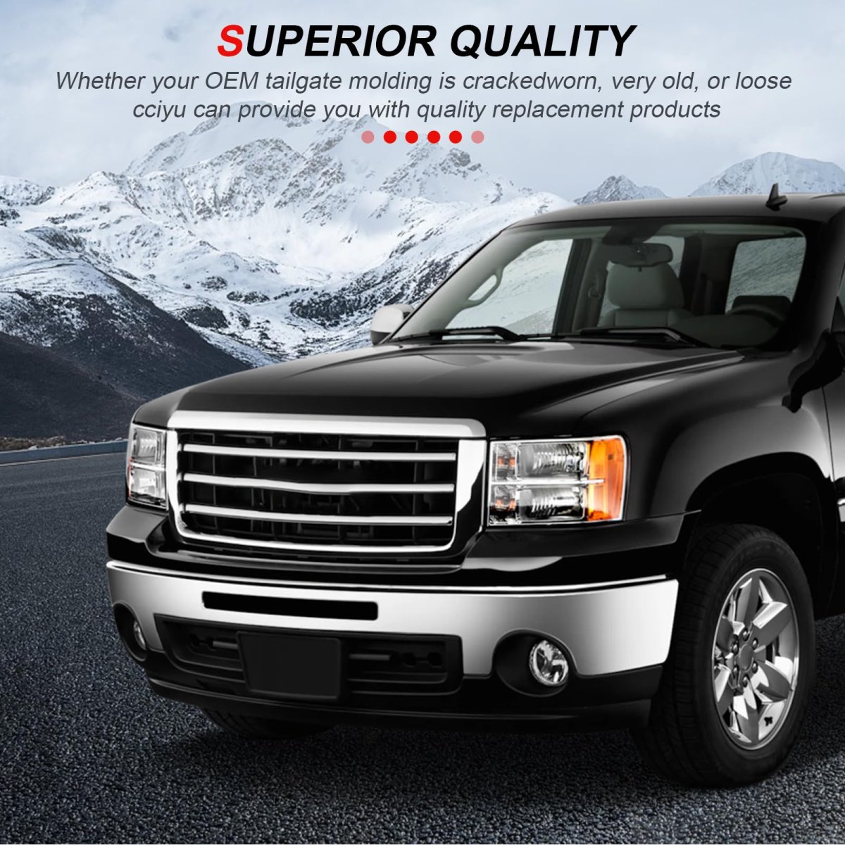 Front Hood Molding Trim For Gmc Sierra 1500 2500 3500 Hd 2007 2013 Silver Chrome Finish Abs Plastic Replacement Moulding