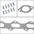 Aluminum Exhaust Manifold Header Gasket Set Compatible With 03-08 Hyundai Tiburon 2 7l V6