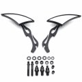 Httmt- Universal 10mm 8mm Cnc Blade Motorcycle Cruiser Chopper Custom Black Mirror Compatible With H-d P N Mt350-007-bk