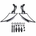 Httmt- Universal 10mm 8mm Cnc Blade Motorcycle Cruiser Chopper Custom Black Mirror Compatible With H-d P N Mt350-007-bk