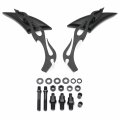 Httmt- Universal 10mm 8mm Cnc Blade Motorcycle Cruiser Chopper Custom Black Mirror Compatible With H-d P N Mt350-007-bk