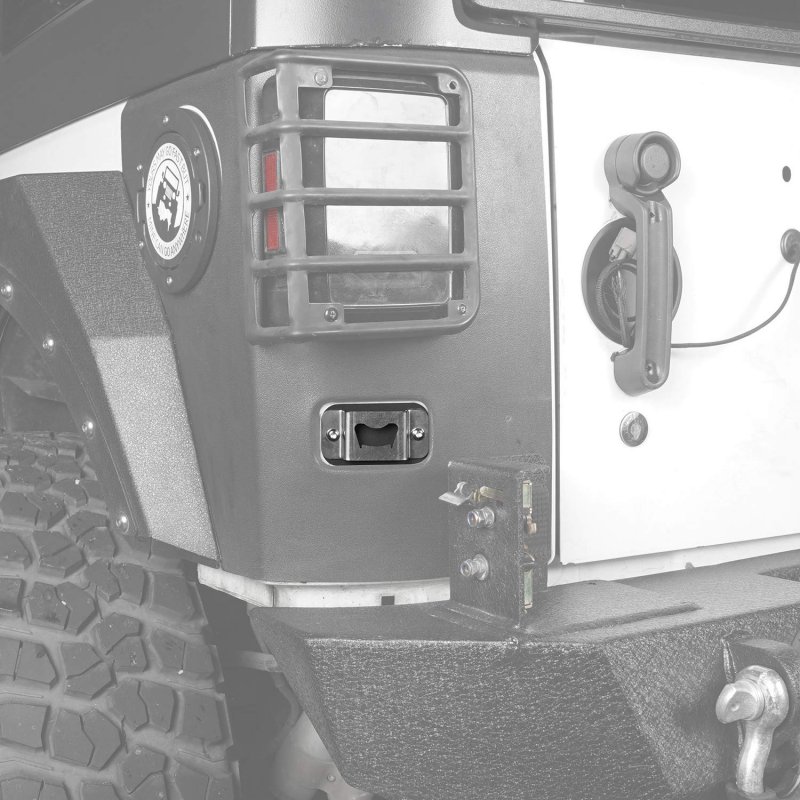 Tailgate Bottle Opener For Jeep Wrangler Jk 2007 2018 Stainless Steel Rear License Plate Delete Accessory No Drill Installation
