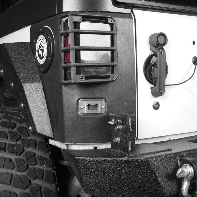 Tailgate Bottle Opener For Jeep Wrangler Jk 2007 2018 Stainless Steel Rear License Plate Delete Accessory No Drill Installation