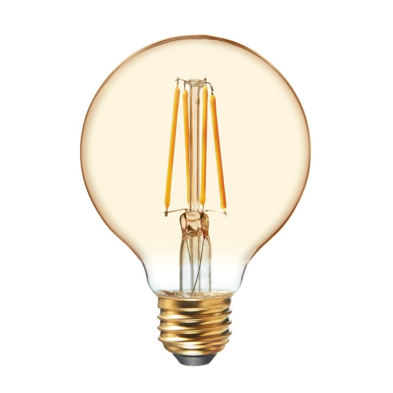 Ge Lighting Vintage Style Led Globe Bulb 4 5 Watt 40 Equivalent Warm Candle Light Amber Glass Medium Base Dimmable 2 Pack