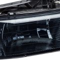 Compatible With Chevy Silverado Gmt800 2pc Pair Of Smoked Lens Headlight Black Led Tail Light